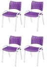 Cadeira Iso Base Branco Igreja, Escola, Escritório - Violeta - Kit 4 Peças