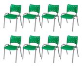 Cadeira Iso Base Cinza Escola, Escritório Verde Kit 8 Un Cadeira Iso Base Cinza Escola, Escritório Verde Kit 8 Un