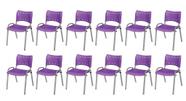 Cadeira Iso Base Cinza Escola, Escritório Violeta Kit 12 Un Cadeira Iso Base Cinza Escola, Escritório Violeta Kit 12 Un
