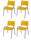 Cadeira Iso Base Cinza Igreja, Escola, Escritório - Amarelo - Kit 4 Peças Cadeira Iso Base Cinza Igreja, Escola, Escritório - Amarelo - Kit 4 Peças