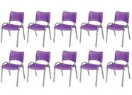 Cadeira Iso Base Cinza, Igreja, Escola, Escritório -Violeta Kit 10 Peças