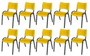 Cadeira Iso Base Preto Escola, Escritório Amarelo - Kit 10 Un Cadeira Iso Base Preto Escola, Escritório Amarelo - Kit 10 Un