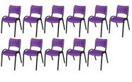 Cadeira Iso Base Preto Escola, Escritório Violeta Kit 11 Un