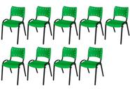 Cadeira Iso Base Preto Igreja, Escola, Escritório - Verde - Kit 9 Peças Cadeira Iso Base Preto Igreja, Escola, Escritório - Verde - Kit 9 Peças