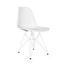 Cadeira Jantar Assento Branco Eiffel Eames Base Ferro Branco Cadeira Jantar Assento Branco Eiffel Eames Base Ferro Branco
