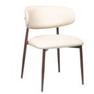 Cadeira Jantar Confortável para Sala e Espaço Gourmet Luxo Decorativo Navy Colorido/Aço Corten/Sintético Premium Bege