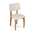 Cadeira Jantar Curve Madeira Eucalipto Tecido Linho Sheldon
