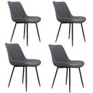 Cadeira Jantar Estofada material sintético c/ Matelassê Base Aço 4 UN