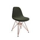 Cadeira Jantar Estofada Verde Eames Base Ferro Cobre Cadeira Jantar Estofada Verde Eames Base Ferro Cobre