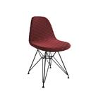 Cadeira Jantar Estofada Vermelho Eames Base Ferro Preto Cadeira Jantar Estofada Vermelho Eames Base Ferro Preto