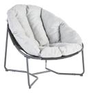 Cadeira Jardim Aco Cinza 80x88cm 160kg