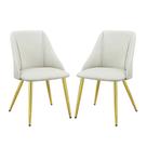 Cadeira lateral Simple Relax ACME, conjunto de 2 pernas de metal branco
