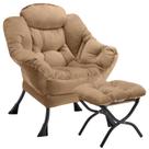 Cadeira Lazy Congermom com caqui otomano dobrável para quarto