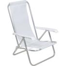 Cadeira Lazy Reclinável 4 Posições em Aluminio Branca Bel Cadeira Lazy Reclinável 4 Posições em Aluminio Branca Bel