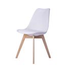 Cadeira Leda Eames Jantar Cozinha com Assento Estofado Branco