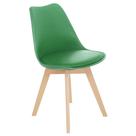Cadeira Leda Eames Jantar Cozinha Com Assento Estofado Verde Bandeira