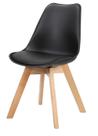 Cadeira Leda Eames PP Base Madeira Cor Preta - 26356