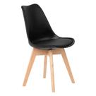 Cadeira Leda Preta - Charles Eames Wood Com Almofada