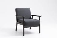 Cadeira Lilola Home Bahamas 25" em tecido de linho cinza escuro