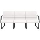 Cadeira Longarina 3 Lugares Recepção Com Braço Pés Preto Lev P03 Vinil Branco - Lyam Decor Cadeira Longarina 3 Lugares Recepção Com Braço Pés Preto Lev P03 Vinil Branco - Lyam Decor
