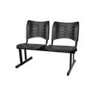 Cadeira Longarina PLÁSTICA 02 Lugares - Cor Preto - MRPLAST - 34213