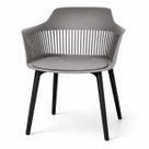 Cadeira Marcela Montreal Em Polipropileno com Assento Estofado - Design Moderno com Conforto Preto