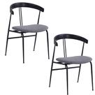Cadeira Mesa Jantar Estofada Industrial Encosto Curvado 2 UN