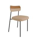 Cadeira Mila Laminado Caramelo/Linho Bege - FdECOR