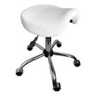 Cadeira Mocho Banqueta Sela Branco Base Cromada - ULTRA Móveis Cadeira Mocho Banqueta Sela Branco Base Cromada - ULTRA Móveis