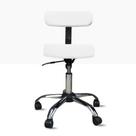 Cadeira Mocho Branco Cromado Estética Profissional Ergonômico Odontologico Giratório Regulável