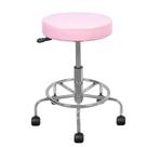 Cadeira Mocho Cromada rosa bebe apoio para os pes estetica regulagem de altura a gas