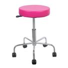Cadeira mocho cromada rosa