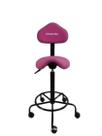 Cadeira mocho sela alta 65 min. 75 max. suede pink