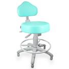 Cadeira Mocho Verde Claro Ergonômico Base Cinza Caixa Com Aro Com Sapata - ULTRA Móveis
