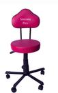 Cadeira mocho verona estética com L duplo base em aço com rodízio corano pink
