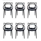 Cadeira Moderna Para Mesa De Jantar Master Allegra - Kit Com 6