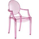Cadeira Modway Casper Modern Acrílico Empilhável Rosa