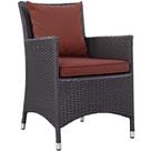 Cadeira Modway Convene Rattan Poltrona de pátio ao ar livre 65x65x88cm