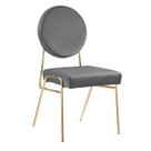 Cadeira Modway Craft Velvet estofada em cinza dourado 47x56x90cm