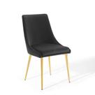 Cadeira Modway Viscount Velvet Dining Gold Legs preta 48x60x86cm