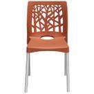 Cadeira Nature com Pés de Alumínio Forte Plástico Cor Terracota