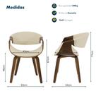 Cadeira Nicole com Assento Ergonômico em PU e Estrutura em Madeira, Design Moderno e Confortável