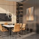 Cadeira Office Base Fixa em Aço Cromado e material ecológico Austin