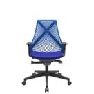 Cadeira Office Bix Tela Azul Assento Aero Azul Autocompensador Base Piramidal 95cm - 64033 Cadeira Office Bix Tela Azul Assento Aero Azul Autocompensador Base Piramidal 95cm - 64033