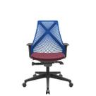 Cadeira Office Bix Tela Azul Assento Poliéster Vinho Autocompensador Base Piramidal 95cm - 64036 Cadeira Office Bix Tela Azul Assento Poliéster Vinho Autocompensador Base Piramidal 95cm - 64036