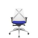 Cadeira Office Bix Tela Branca Assento Aero Azul Autocompensador Base Alumínio 95cm - 64000 Cadeira Office Bix Tela Branca Assento Aero Azul Autocompensador Base Alumínio 95cm - 64000