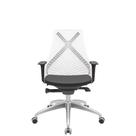 Cadeira Office Bix Tela Branca Assento Aero Preto Autocompensador Base Alumínio 95cm - 63999