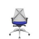 Cadeira Office Bix Tela Cinza Assento Aero Azul Autocompensador Base Alumínio 95cm - 63984 Cadeira Office Bix Tela Cinza Assento Aero Azul Autocompensador Base Alumínio 95cm - 63984