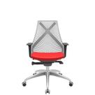 Cadeira Office Bix Tela Cinza Assento Aero Vermelho Autocompensador Base Alumínio 95cm - 63987 Cadeira Office Bix Tela Cinza Assento Aero Vermelho Autocompensador Base Alumínio 95cm - 63987