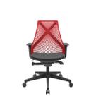 Cadeira Office Bix Tela Vermelha Assento Aero Preto Autocompensador Base Piramidal 95cm - 64024 Cadeira Office Bix Tela Vermelha Assento Aero Preto Autocompensador Base Piramidal 95cm - 64024
